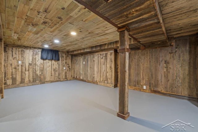 705 W Jenny St, Bay City, MI 48706 - finished basement featuring wood ceiling and wooden walls