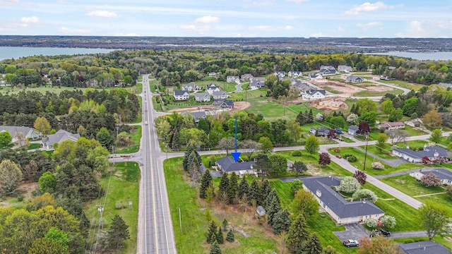 34 Mathison Rd, Traverse City, MI 49686 - aerial overview of property's location with nearby suburban area and a nearby body of water