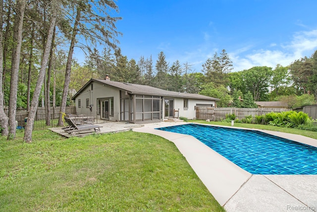 7831 Caberfae Trl, Clarkston, MI 48348 - view of pool with a sunroom and a patio