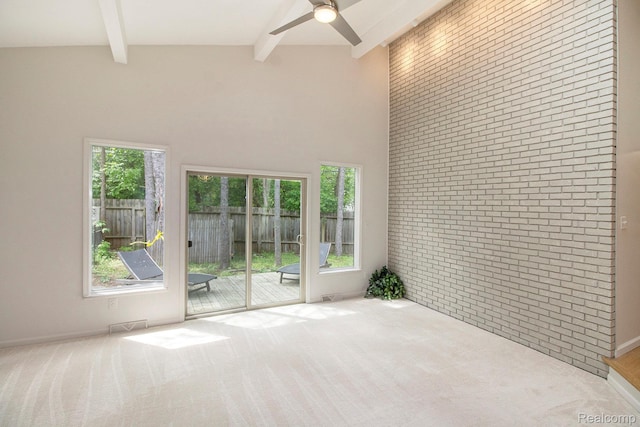 7831 Caberfae Trl, Clarkston, MI 48348 - unfurnished sunroom featuring beamed ceiling