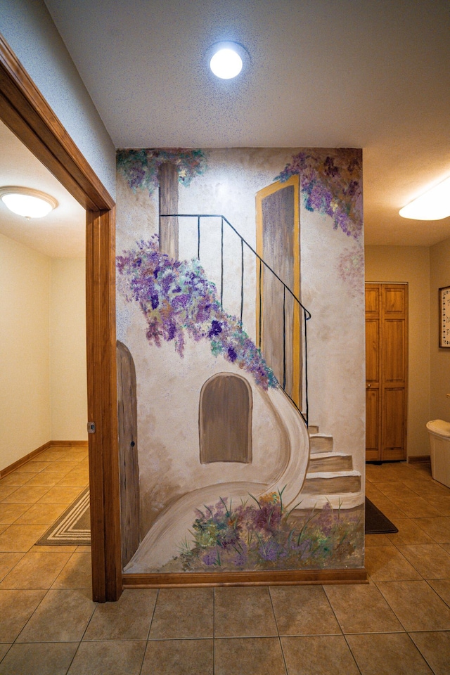 8595 E Napier Ave, Benton Harbor, MI 49022 - staircase featuring tile patterned flooring and recessed lighting