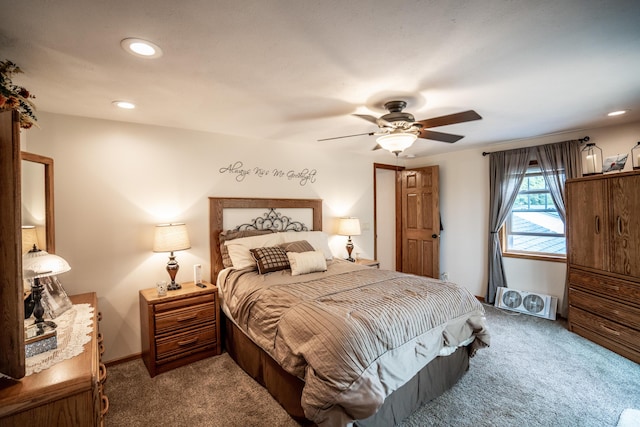 8595 E Napier Ave, Benton Harbor, MI 49022 - bedroom with carpet, recessed lighting, ceiling fan, and baseboards