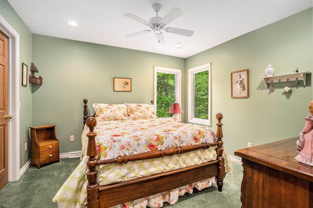 8837 56th Ave, Hudsonville, MI 49426 - carpeted bedroom with baseboards, ceiling fan, and recessed lighting