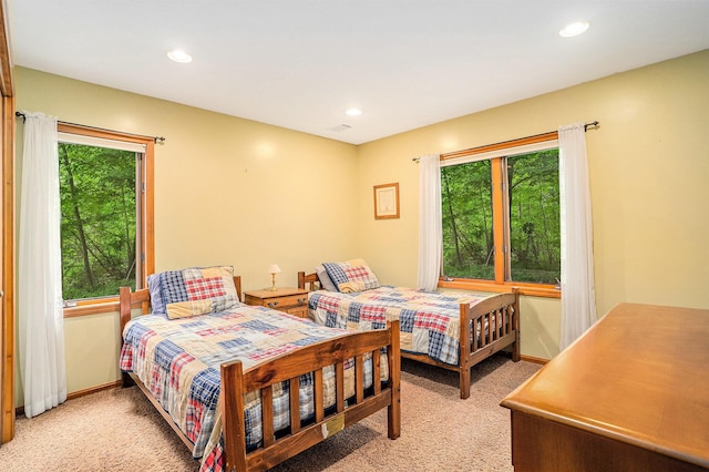 8837 56th Ave, Hudsonville, MI 49426 - bedroom with multiple windows, light carpet, recessed lighting, and baseboards