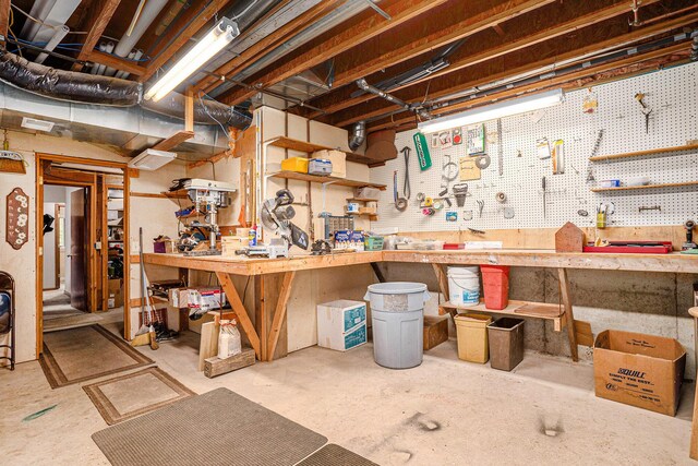 8837 56th Ave, Hudsonville, MI 49426 - unfinished below grade area featuring a workshop area