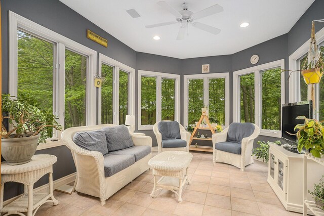 8837 56th Ave, Hudsonville, MI 49426 - sunroom / solarium with tile patterned flooring and recessed lighting