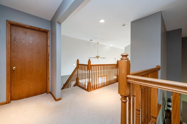 4569 Terra Ln, Saint Joseph, MI 49085 - hall with an upstairs landing, carpet, and recessed lighting
