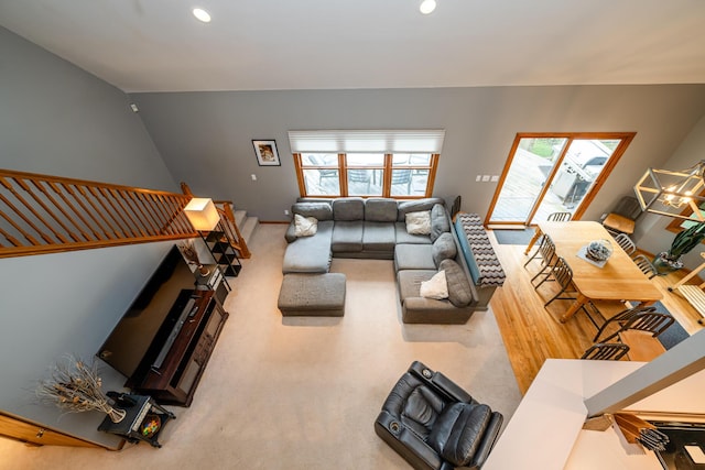 4569 Terra Ln, Saint Joseph, MI 49085 - living area featuring recessed lighting and stairway