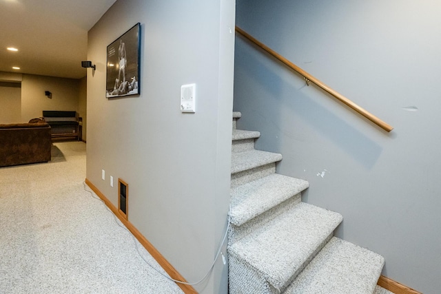 4569 Terra Ln, Saint Joseph, MI 49085 - staircase featuring baseboards and recessed lighting