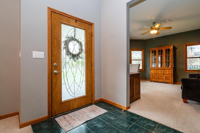 4569 Terra Ln, Saint Joseph, MI 49085 - entryway with baseboards and a ceiling fan