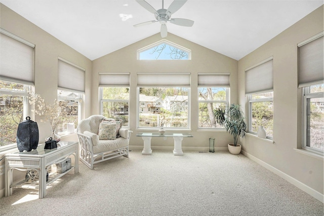 159 Water Lily Way NE, Comstock Park, MI 49321 - sunroom featuring lofted ceiling, carpet flooring, and baseboards