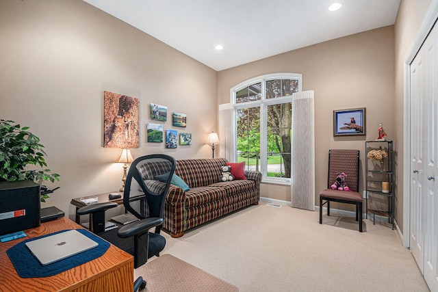 2176 Teal Ct SE, Grand Rapids, MI 49546 - home office with carpet flooring, baseboards, and recessed lighting