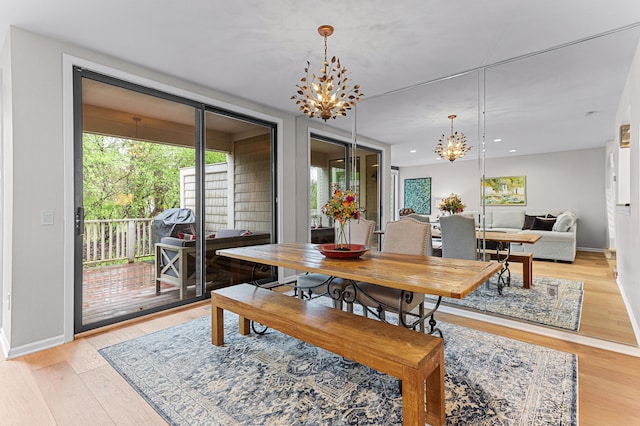 2485 Wildbrook Run Unit 154, Bloomfield Hills, MI 48304 - dining space with a chandelier, plenty of natural light, light wood-type flooring, and recessed lighting