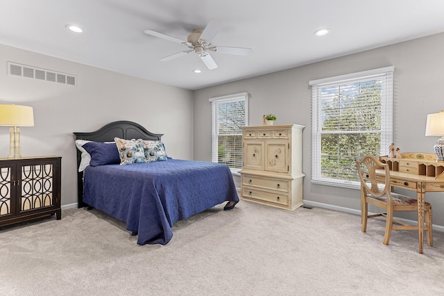 2485 Wildbrook Run Unit 154, Bloomfield Hills, MI 48304 - carpeted bedroom with baseboards, recessed lighting, and a ceiling fan