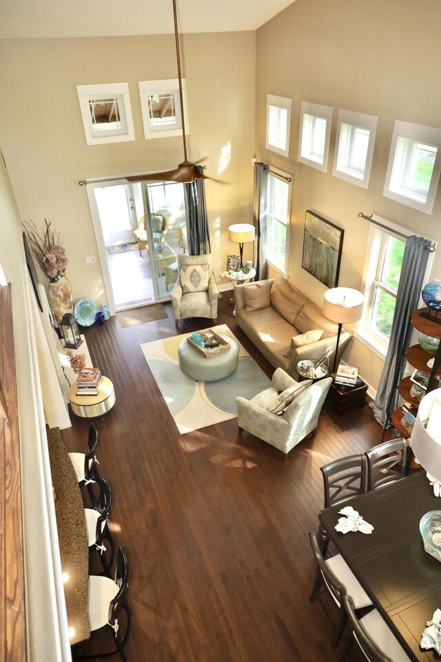 300 Morning Walk Path, Benton Harbor, MI 49022 - living area featuring a towering ceiling and wood finished floors