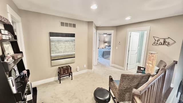 300 Morning Walk Path, Benton Harbor, MI 49022 - living area with carpet flooring, a ceiling fan, recessed lighting, and baseboards