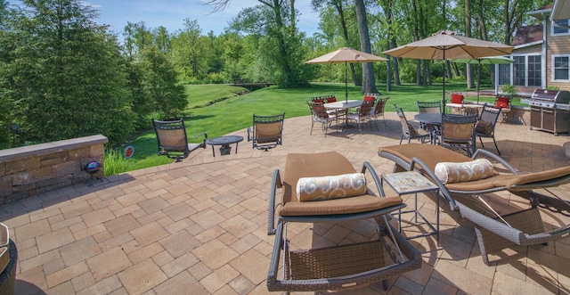 300 Morning Walk Path, Benton Harbor, MI 49022 - view of patio / terrace with area for grilling and outdoor dining area