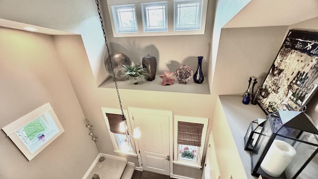 300 Morning Walk Path, Benton Harbor, MI 49022 - stairway with baseboards and a high ceiling