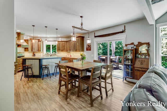 1109 Kenowa Ave SW, Byron Center, MI 49315 - dining space with plenty of natural light, light wood-type flooring, and recessed lighting