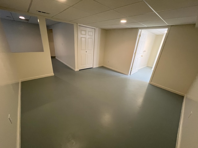5764 W Brookwood Pl, Ludington, MI 49431 - finished basement with a drop ceiling and baseboards