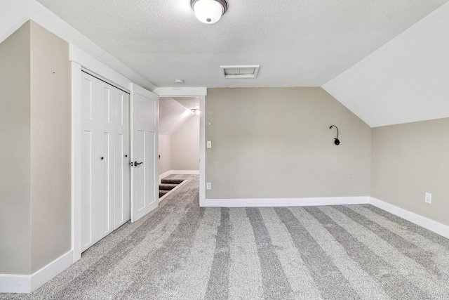 4371 N 68th Ave, Hart, MI 49420 - additional living space with vaulted ceiling, carpet flooring, baseboards, and a textured ceiling
