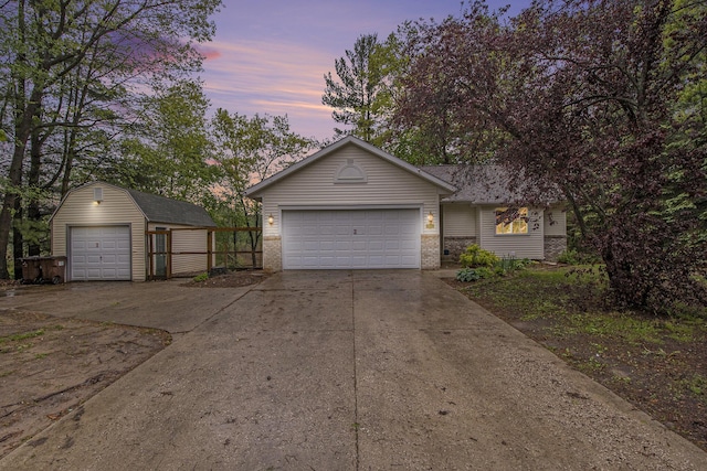 11199 W Harlow Rd, Greenville, MI 48838 - view of front of home featuring brick siding and an outbuilding