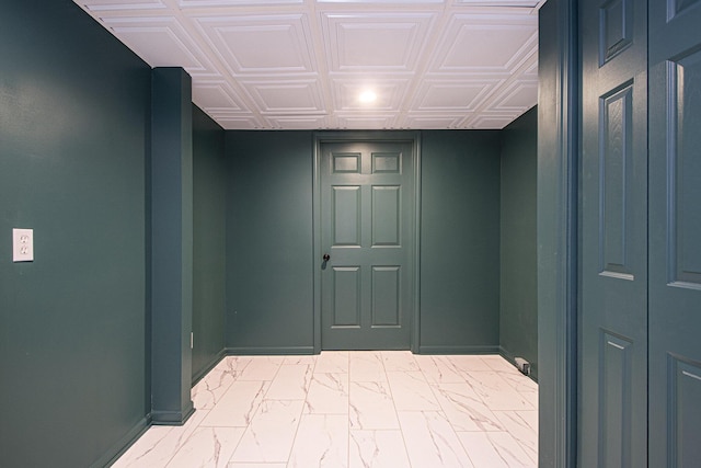 11199 W Harlow Rd, Greenville, MI 48838 - unfurnished room with light marble finish flooring and baseboards
