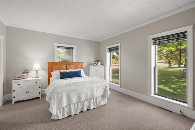 11087 Phelps Ave NW, Sparta, MI 49345 - carpeted bedroom with ornamental molding and baseboards