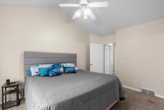 306 Meister Rd, Fremont, MI 49412 - bedroom featuring lofted ceiling, carpet flooring, baseboards, and ceiling fan