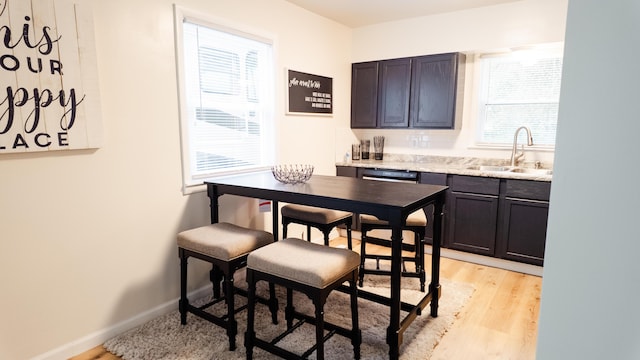 1514 Dean Dr, Albion, MI 49224 - dining room featuring light wood finished floors and baseboards