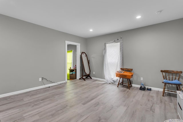 837 Backus St, Jackson, MI 49202 - miscellaneous room with light wood-style flooring, recessed lighting, and baseboards
