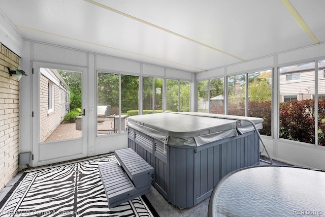 24018 Glen Ridge Ct, Novi, MI 48375 - sunroom / solarium featuring a jacuzzi
