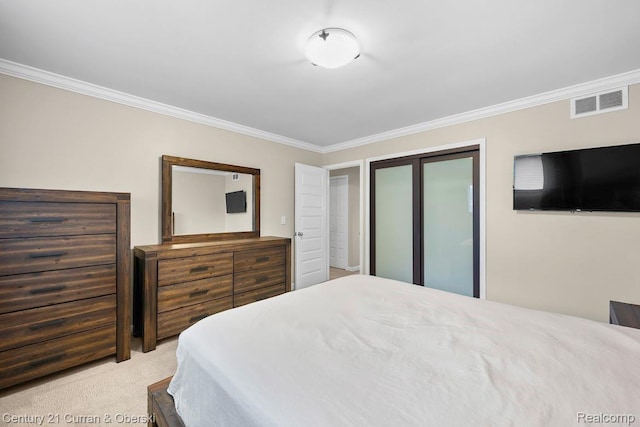24018 Glen Ridge Ct, Novi, MI 48375 - bedroom with crown molding, a closet, and carpet flooring