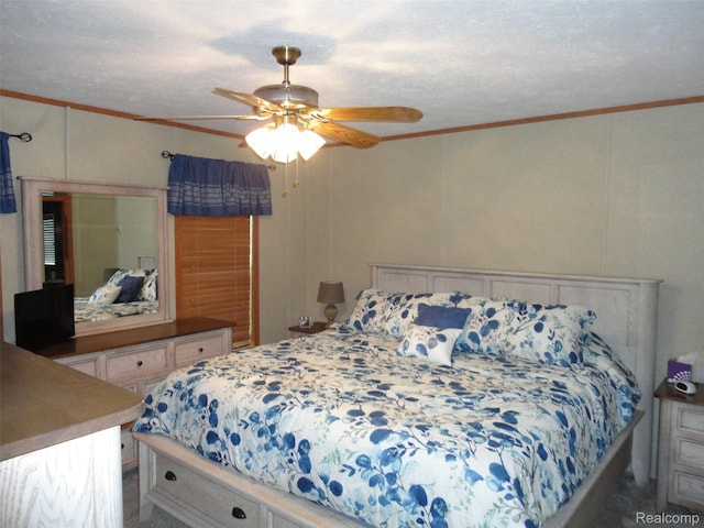 501 Kinloch, Temperance, MI 48182 - bedroom with ornamental molding, a decorative wall, and a ceiling fan