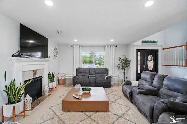 4853 Southpointe Pkwy, Monroe, MI 48161 - living area with recessed lighting and a fireplace