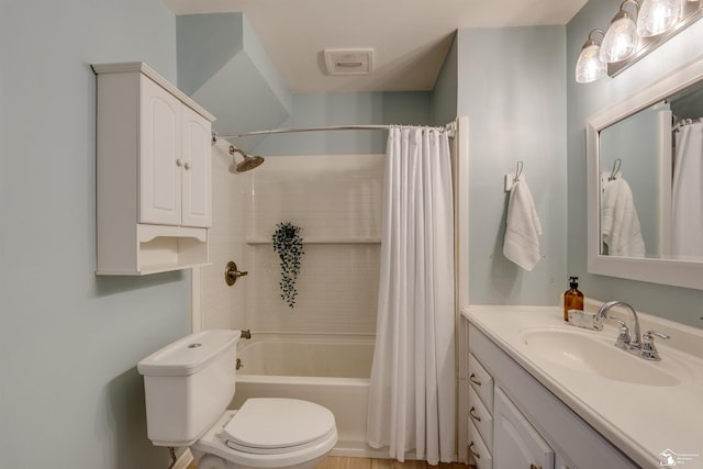 6432 Whiteford Center Rd, Lambertville, MI 48144 - full bathroom with vanity, toilet, and shower / tub combo