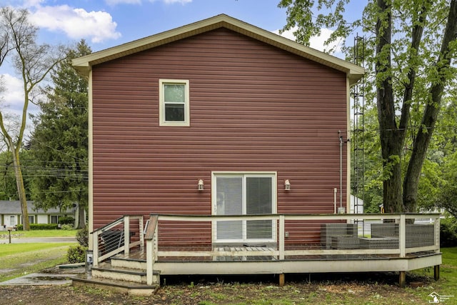 6432 Whiteford Center Rd, Lambertville, MI 48144 - rear view of house featuring a deck