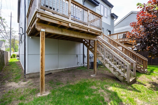 123 Mason Ct Unit 2, Royal Oak, MI 48067 - back of house featuring a deck, stairs, and central air condition unit