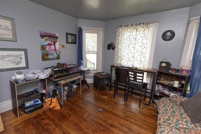 1221 Marsac St, Bay City, MI 48708 - office area with hardwood / wood-style flooring and baseboards