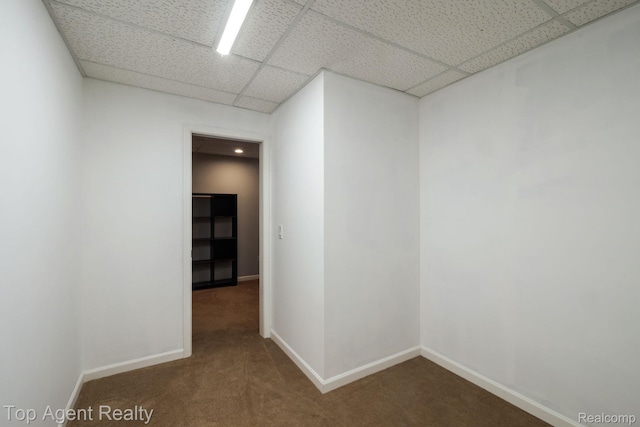 109 Willow Lake Dr, Oxford, MI 48371 - unfurnished room featuring a paneled ceiling, carpet, and baseboards