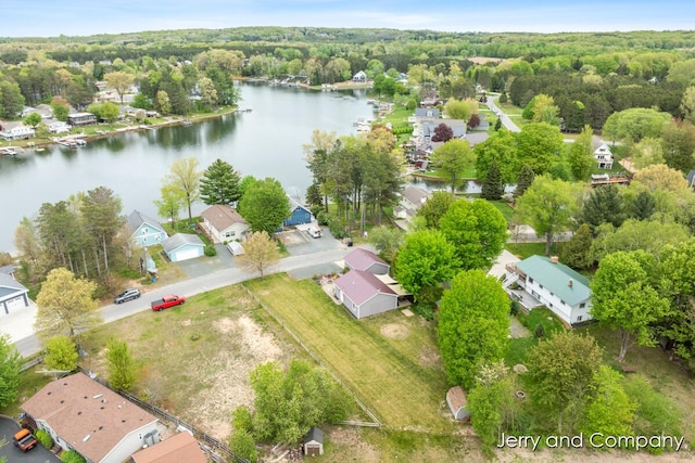 2058 N White Birch Dr, Mears, MI 49436 - aerial view of residential area featuring a nearby body of water and a heavily wooded area