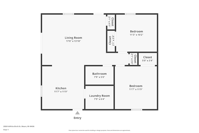 2058 N White Birch Dr, Mears, MI 49436 - floor plan / room layout