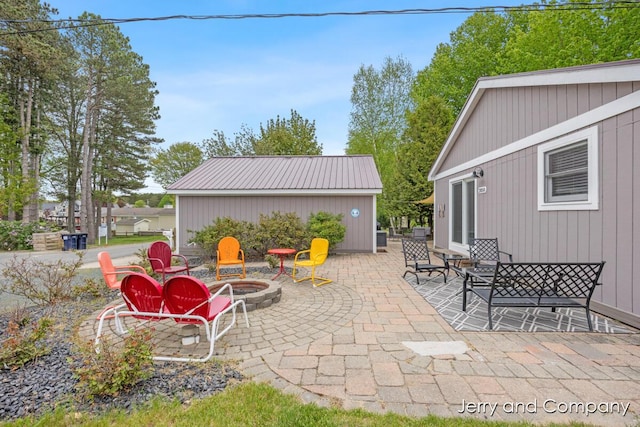 2058 N White Birch Dr, Mears, MI 49436 - view of patio with a fire pit
