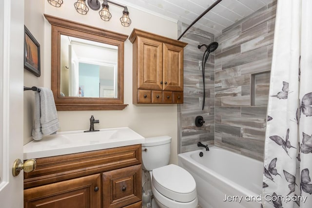2058 N White Birch Dr, Mears, MI 49436 - full bath with toilet, shower / bathtub combination with curtain, and vanity