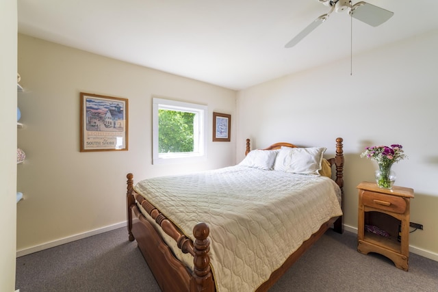 15657 Lakeview Dr, Buchanan, MI 49107 - carpeted bedroom with baseboards and a ceiling fan