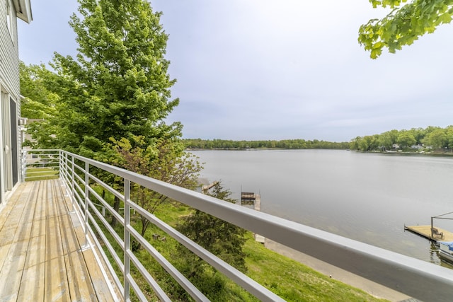 15657 Lakeview Dr, Buchanan, MI 49107 - wooden deck featuring a water view