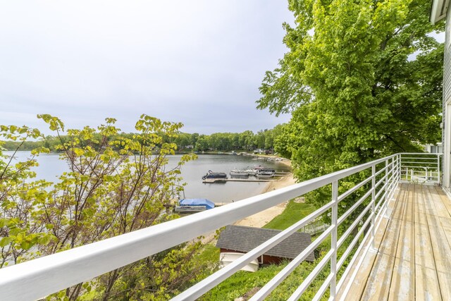 15657 Lakeview Dr, Buchanan, MI 49107 - wooden deck featuring a water view
