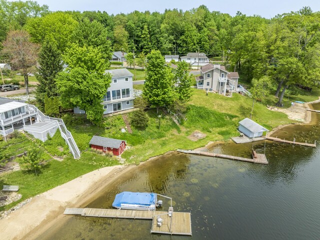 15657 Lakeview Dr, Buchanan, MI 49107 - drone / aerial view of a large body of water and a heavily wooded area