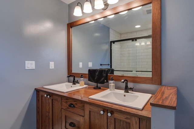 10989 E D E Ave, Richland, MI 49083 - full bathroom with double vanity and tiled shower