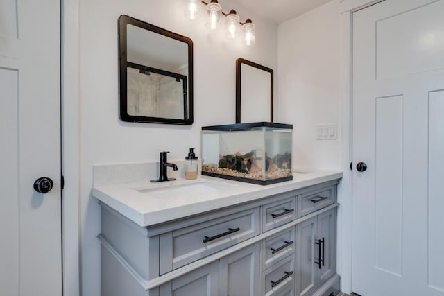 10989 E D E Ave, Richland, MI 49083 - bathroom with double vanity and a shower